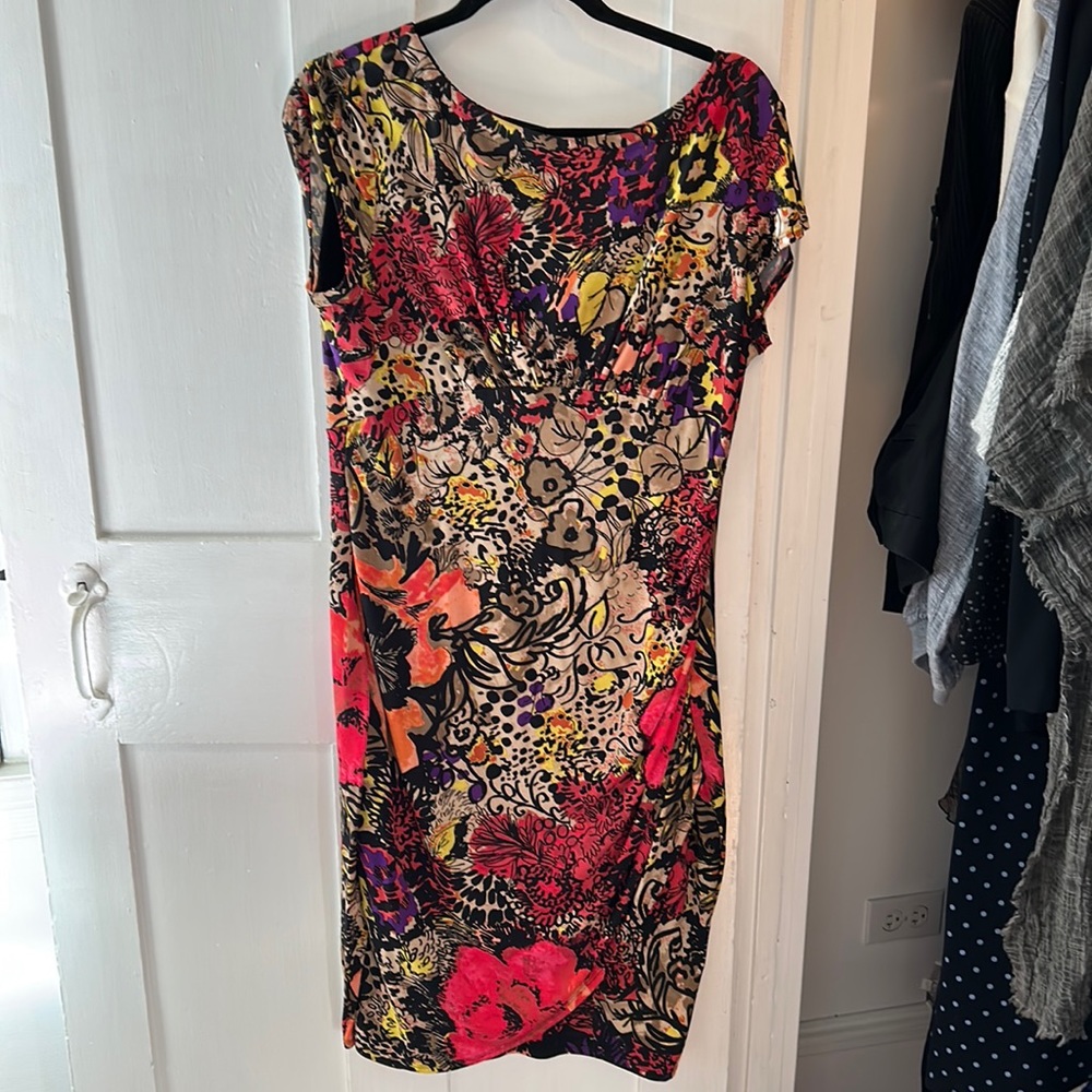 Jones New York Print Stretch Dress Size 14